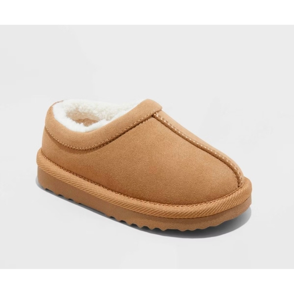 Chestnut Faux Shearling Clog Slippers Jude Cat & Jack Toddler Size 5T NWT